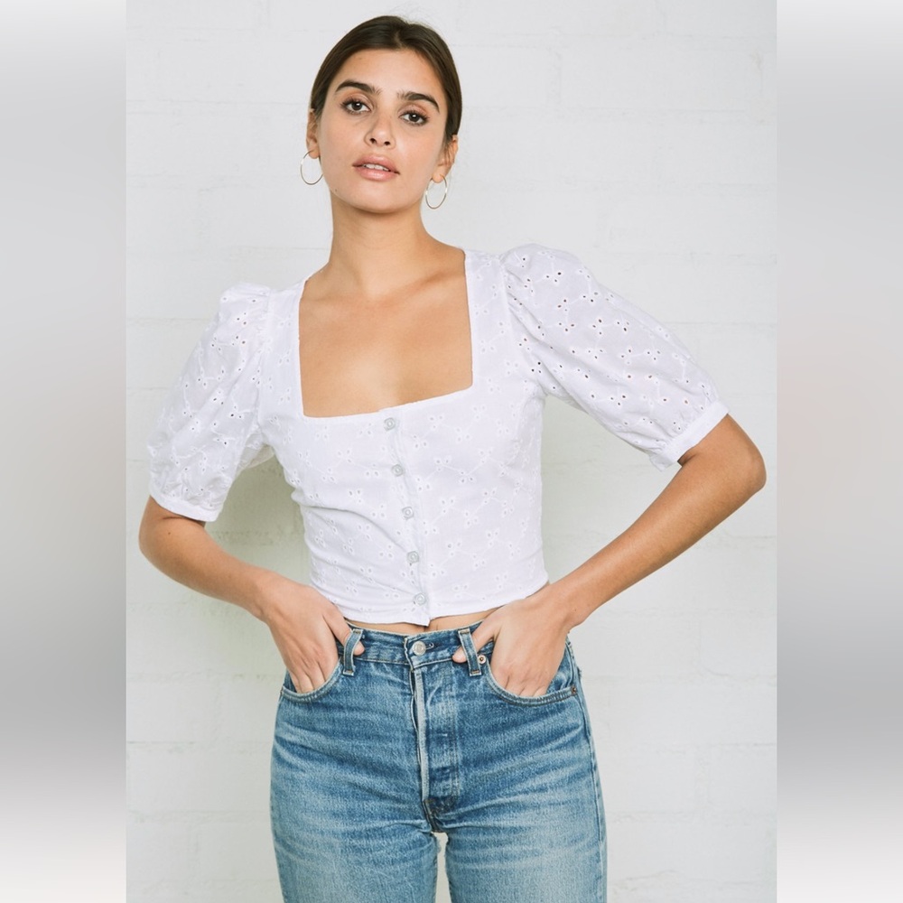 NWT Rachel Pally white eyelet Kimmie top - Size XL
